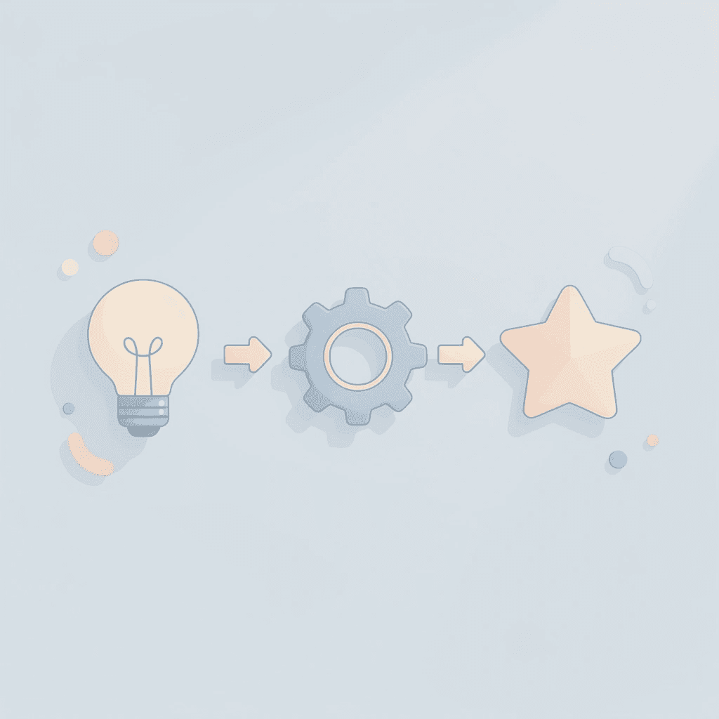 Three icons representing structured routine, curriculum, and consistency