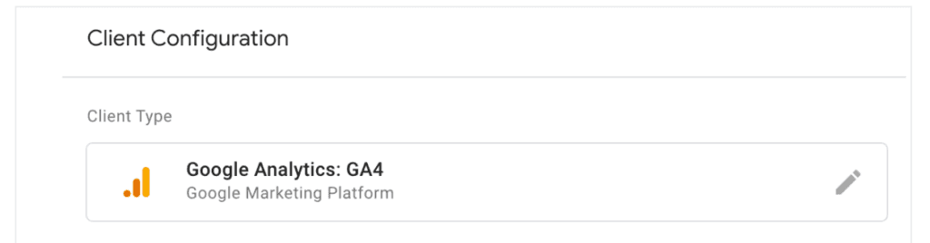GA4 client's configuration