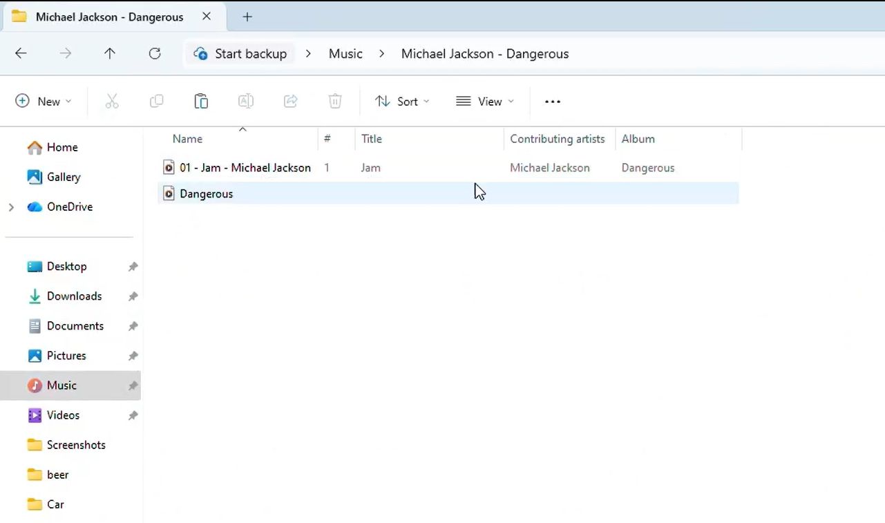 Michael Jackson Music Folder