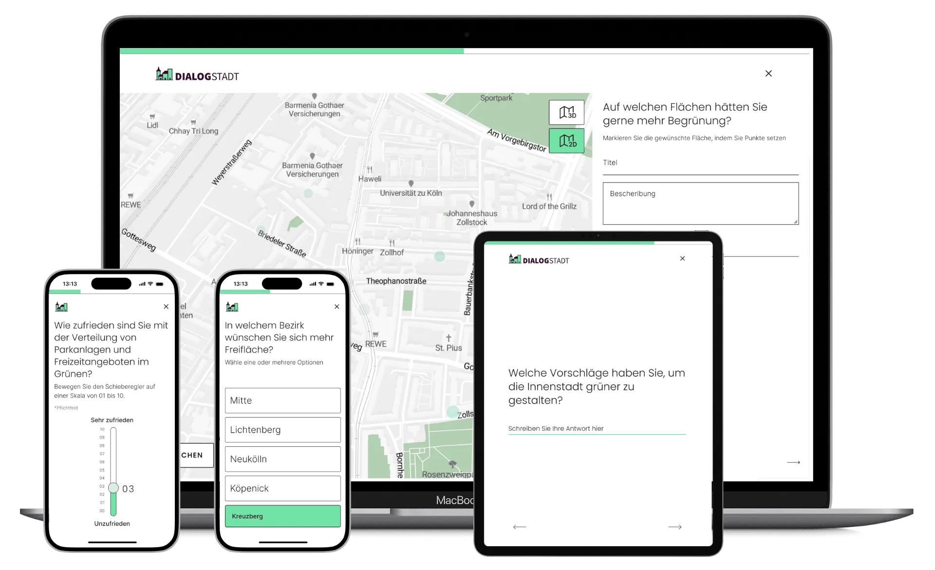 Digitale Beteiligungsplattform für Kommunen mit automatischer Auswertung und Clustering von Bürgerbeiträgen