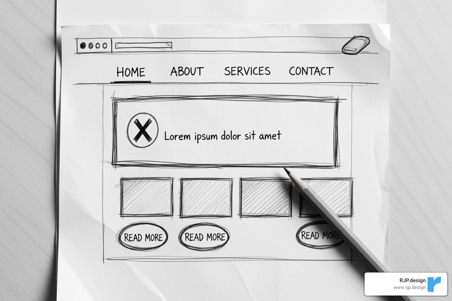 user journey map or wireframe sketch - wordpress website redesign