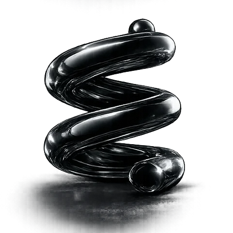 Shiny metal spiral sculpture