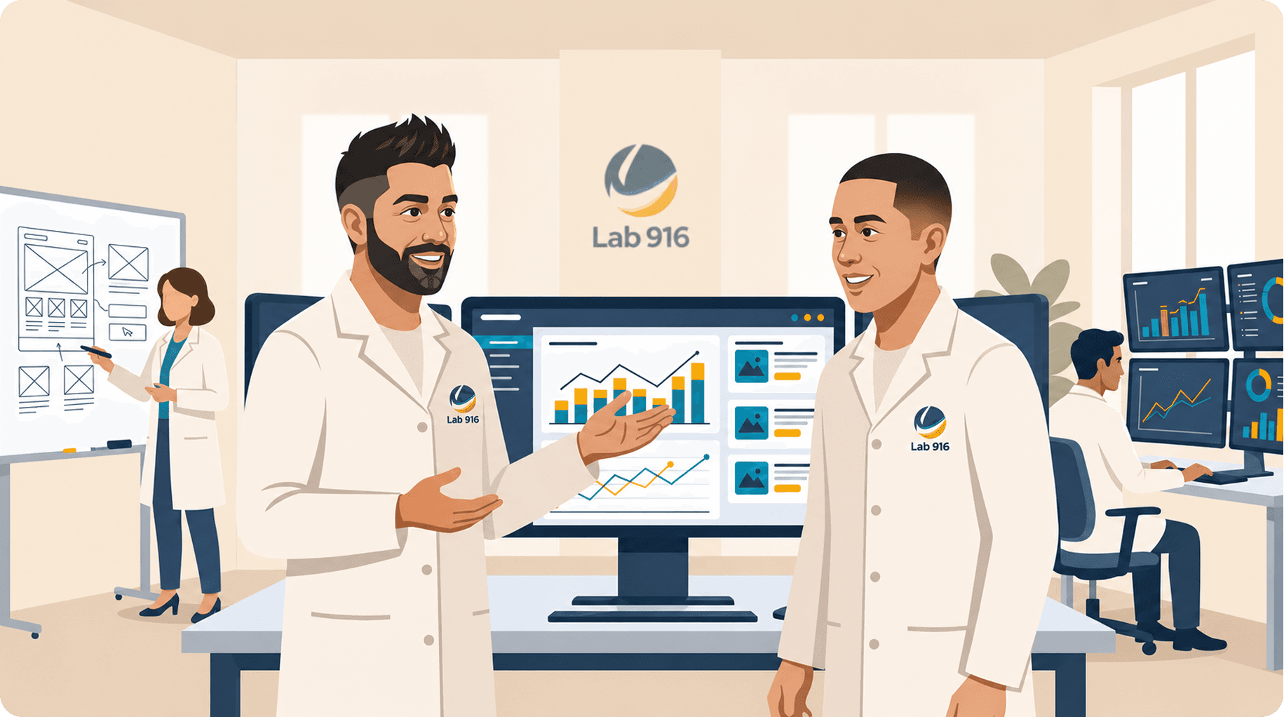 The Lab 916 team operating Amazon accounts in the lab