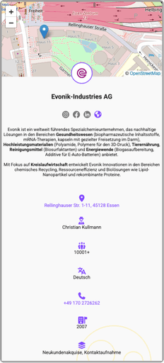 CRM-Kontaktinformationen