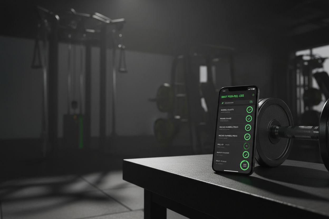 Una app de planificación de entrenamientos en un teléfono