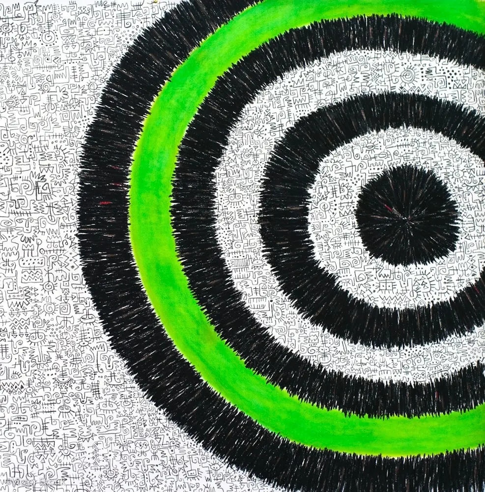 Composition No. 8
(2010). Pastel and graphite
on paper. 50 in. × 50 in.