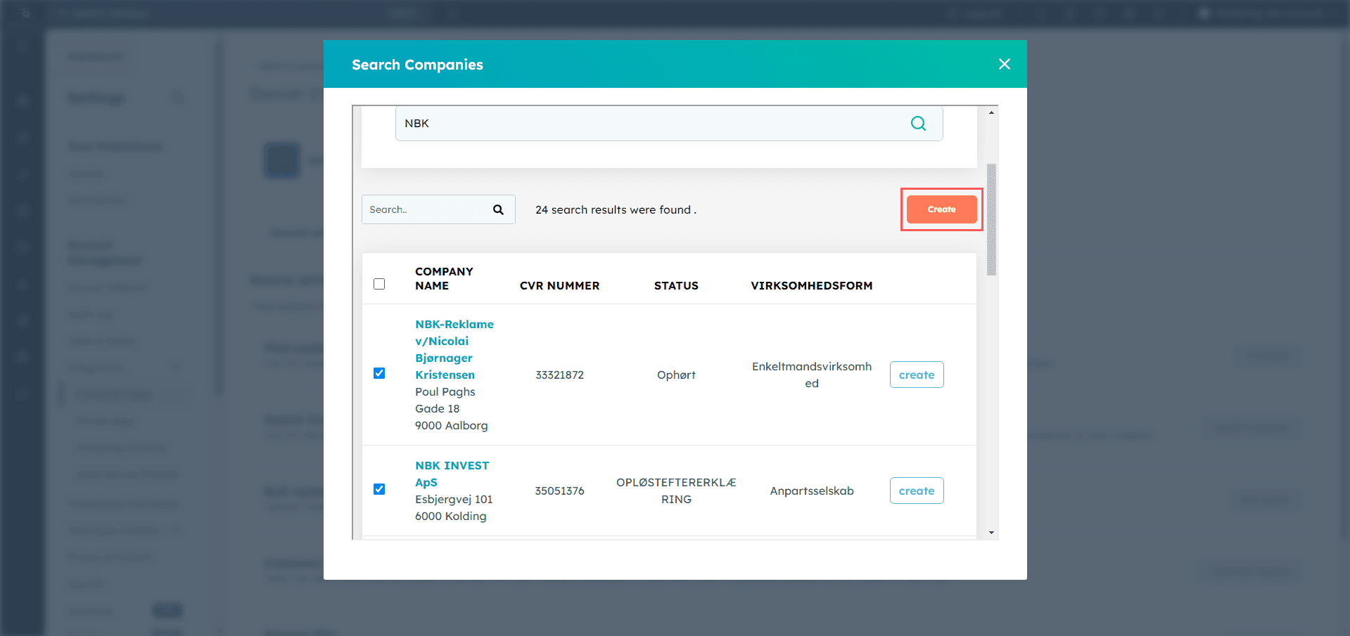 HubSpot to Danish CVR Integration