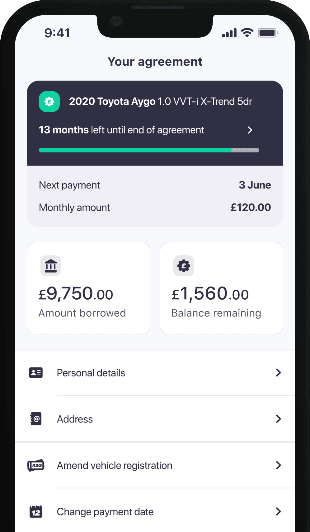 Screenshot of Oodle mobile app.