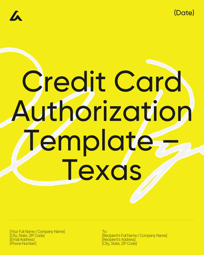 Credit Card Authorization Template – Texas
