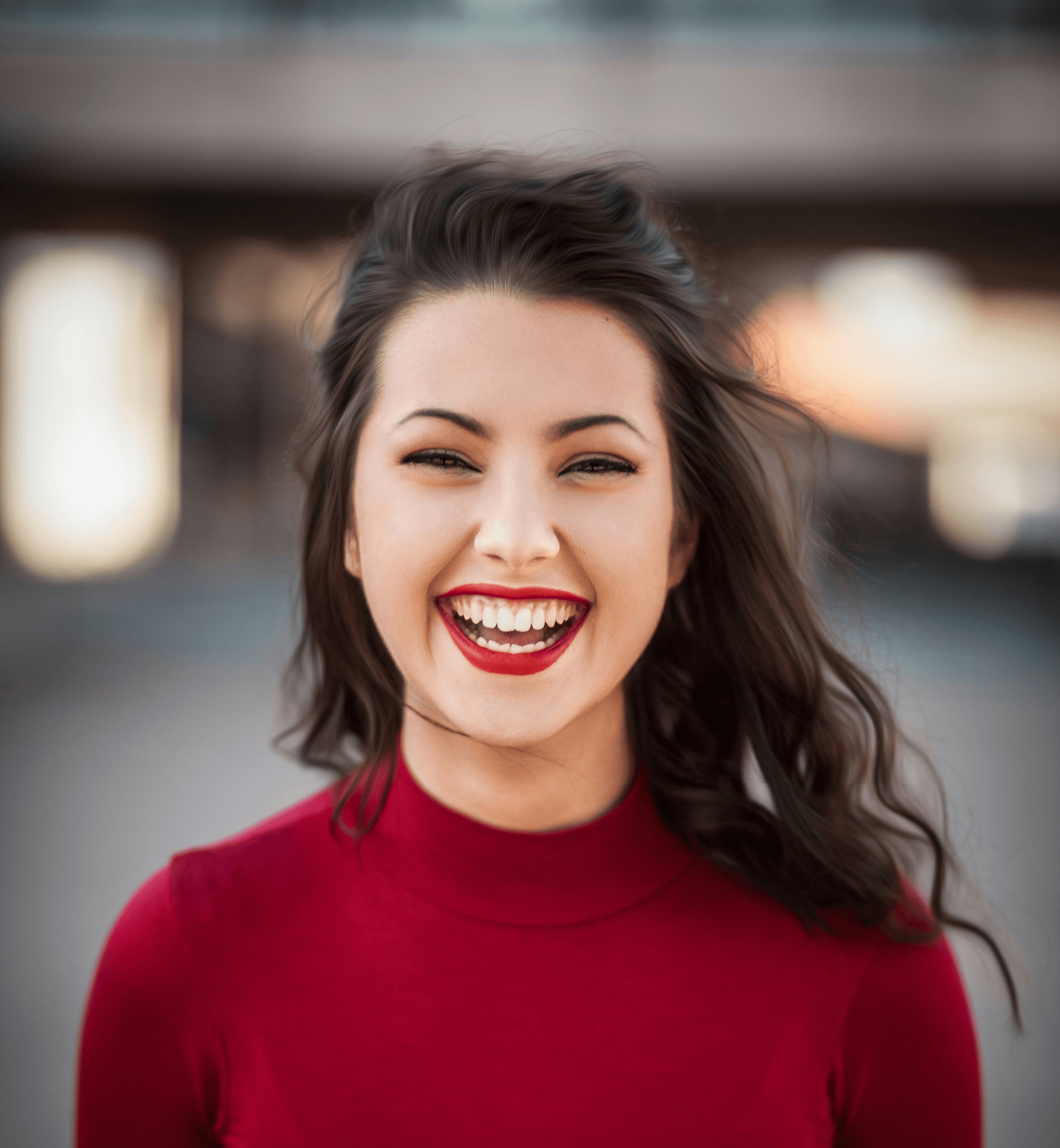 closeup photography of woman smiling