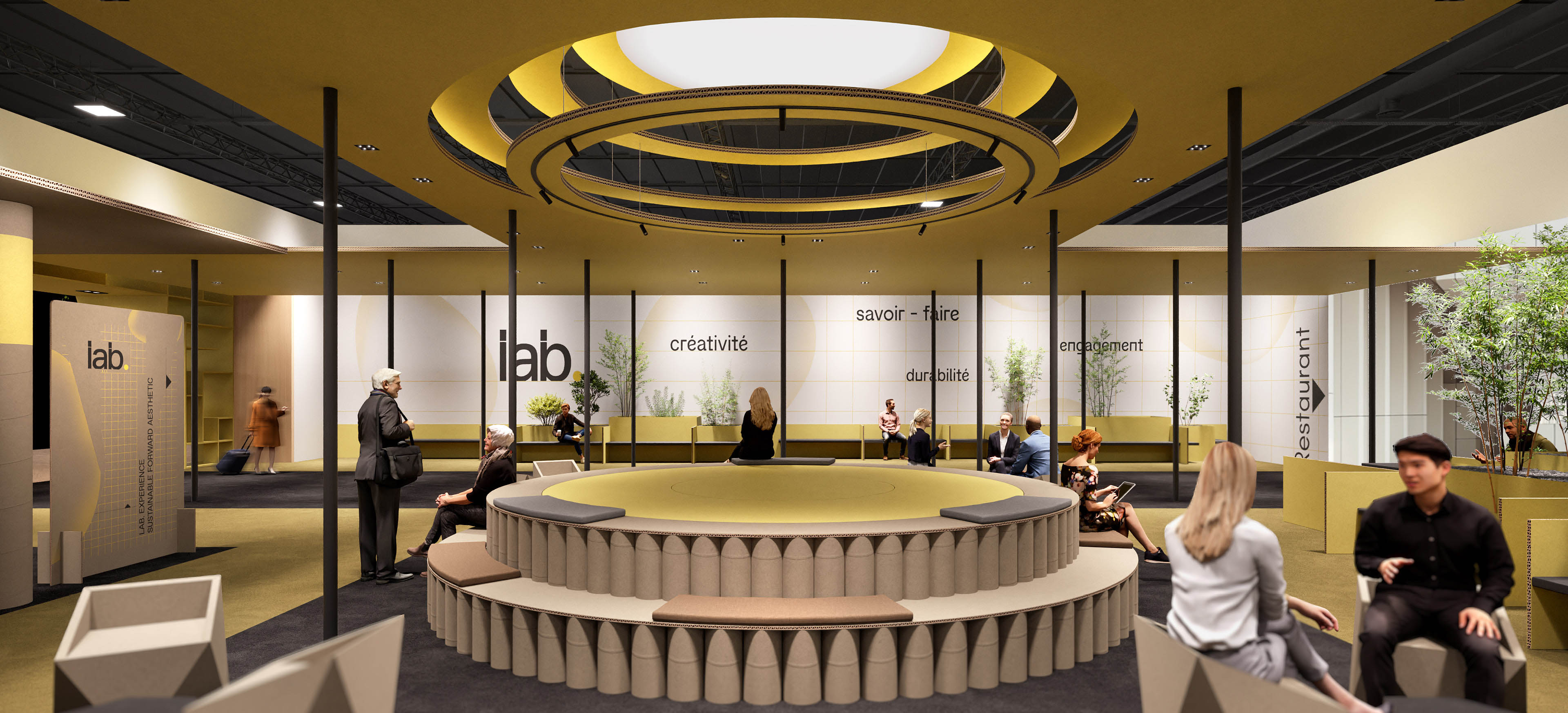 Auditorium design concept in cardbaord tube