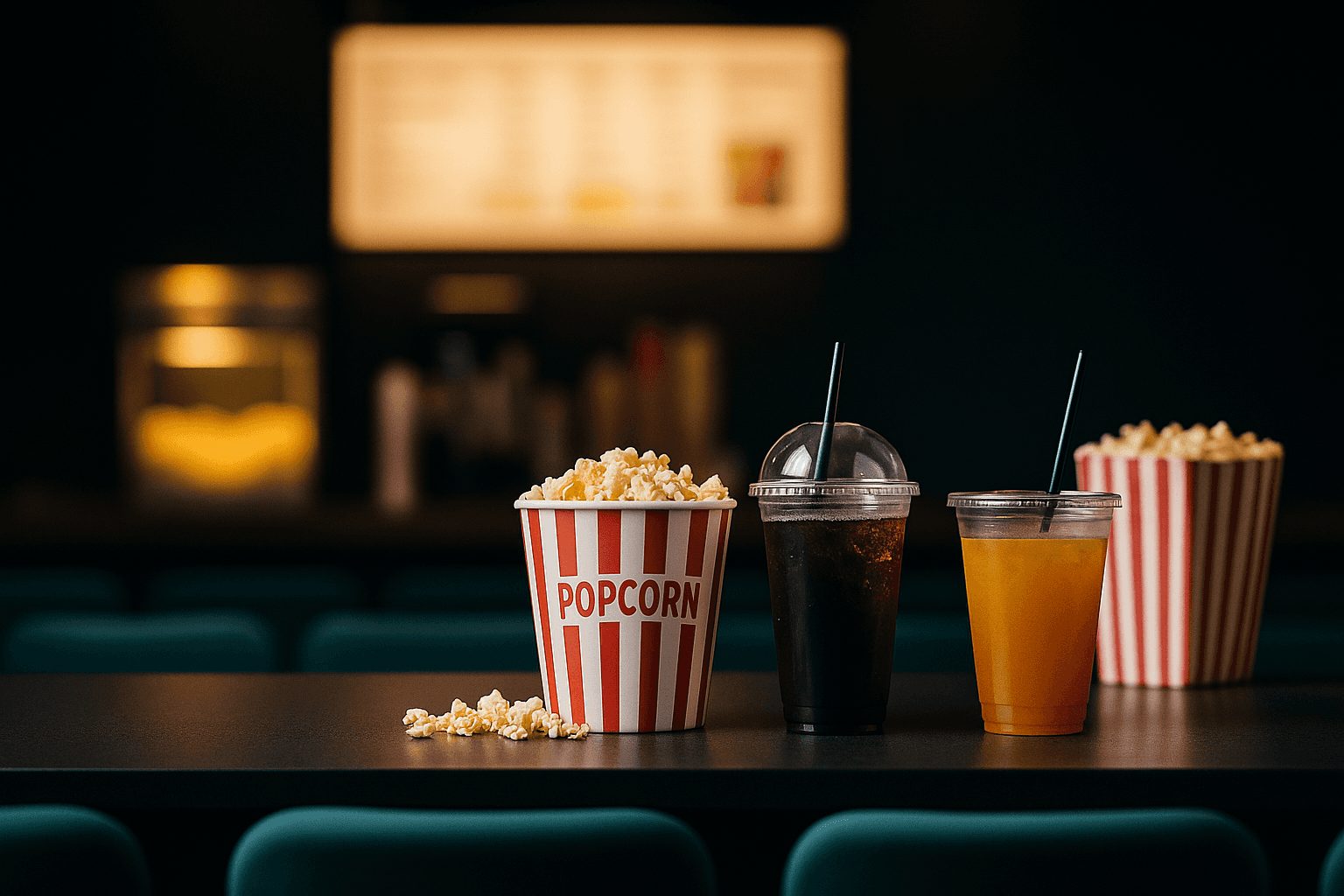 popcorn being poured from cup