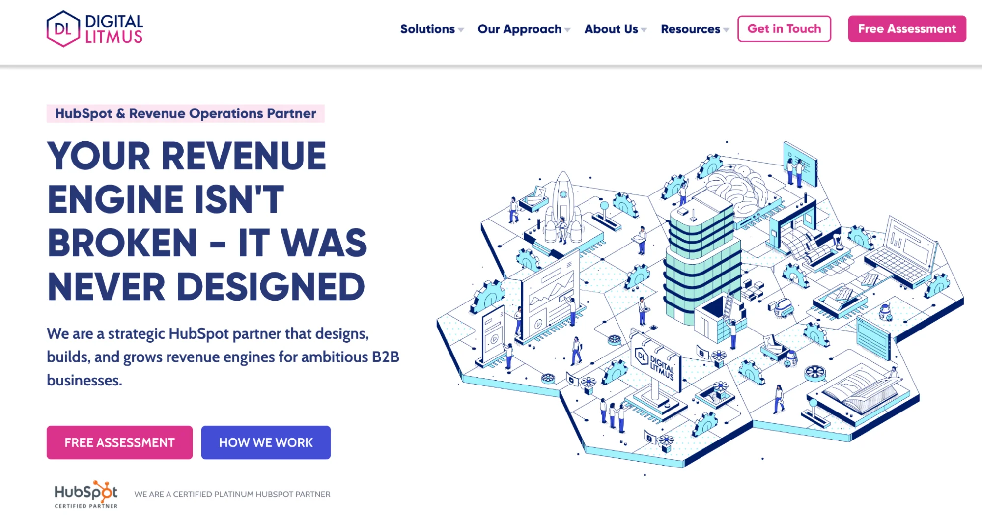 Digital Litmus homepage: HubSpot platinum partner and RevOps studio
