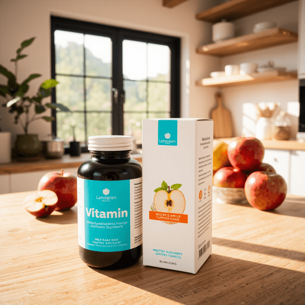 product photography of bottle of dietary supplement