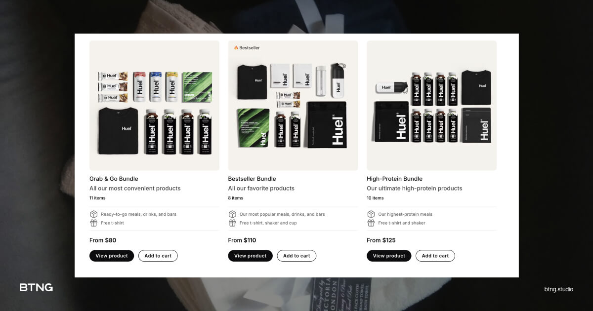 An image showing product bundles that can increase average order value.