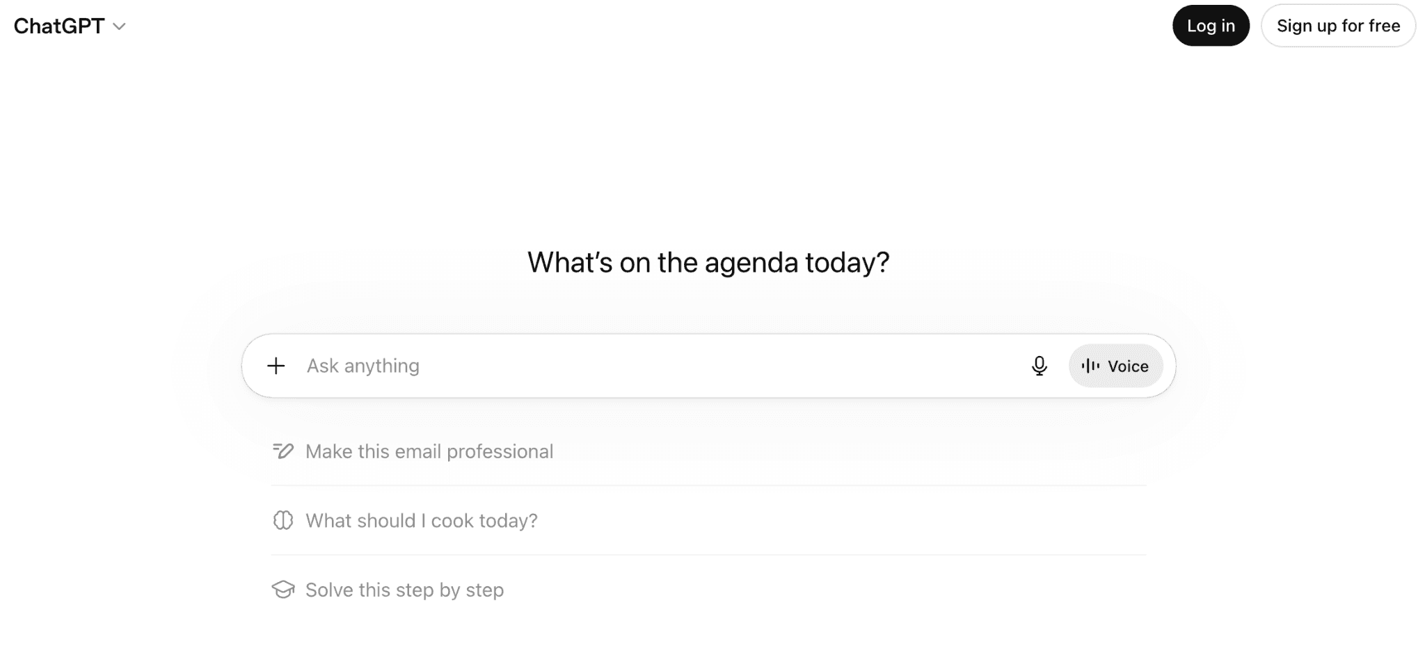Chatgpt homepage
