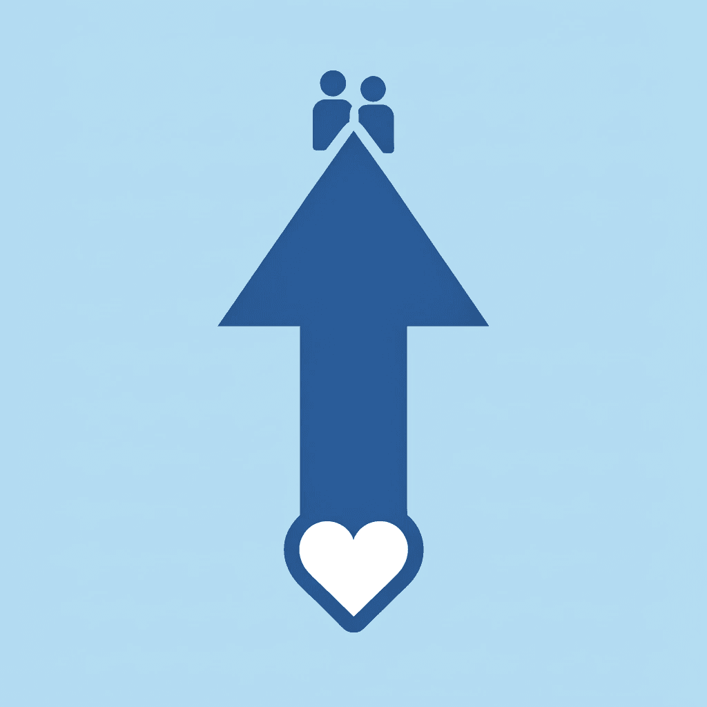 Upward arrow showing progression of emotional intelligence and social skills growth in preschoolers