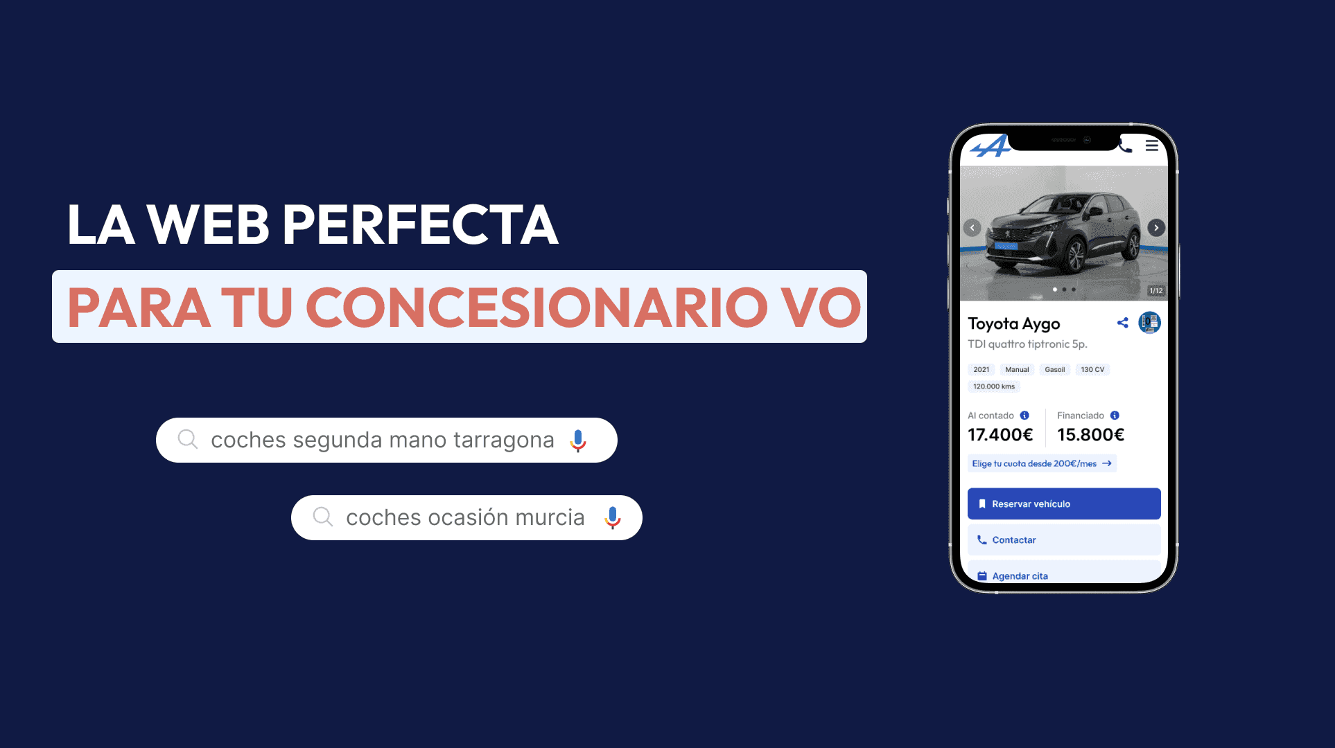 Used car website for dealerships. Second-hand cars in Tarragona & Murcia.