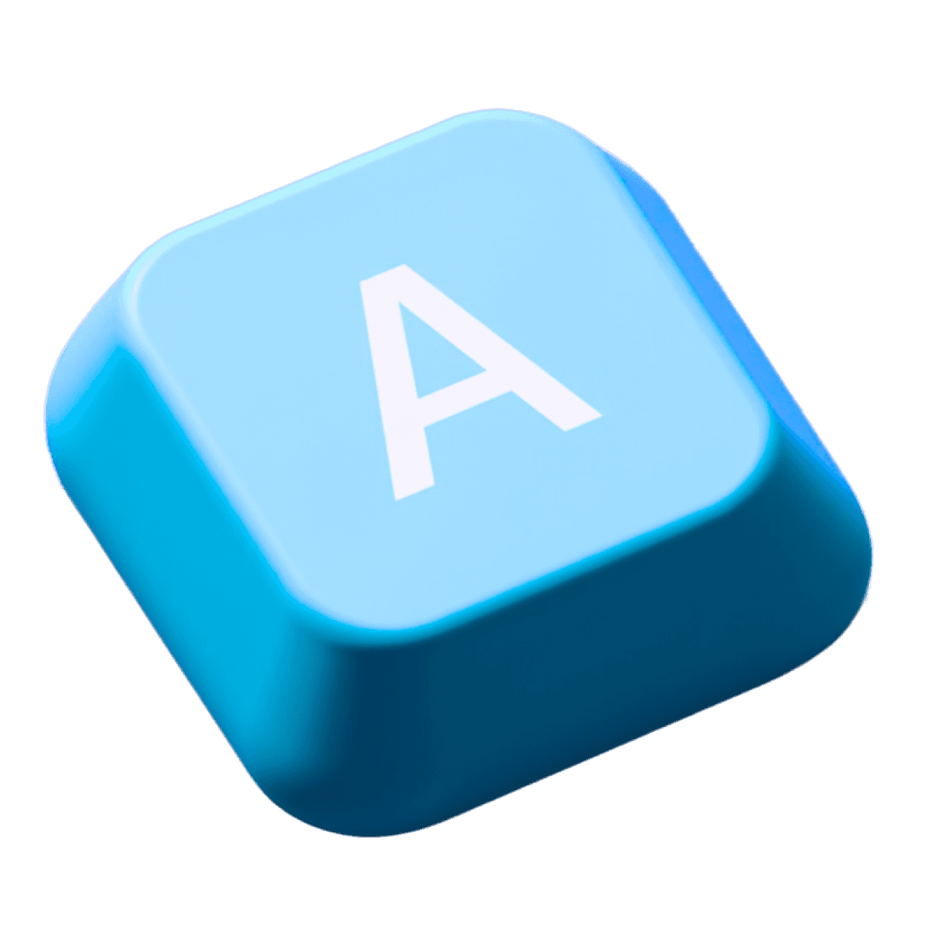 3d icon of keycap that sais 'A' on it generated by oven ai free