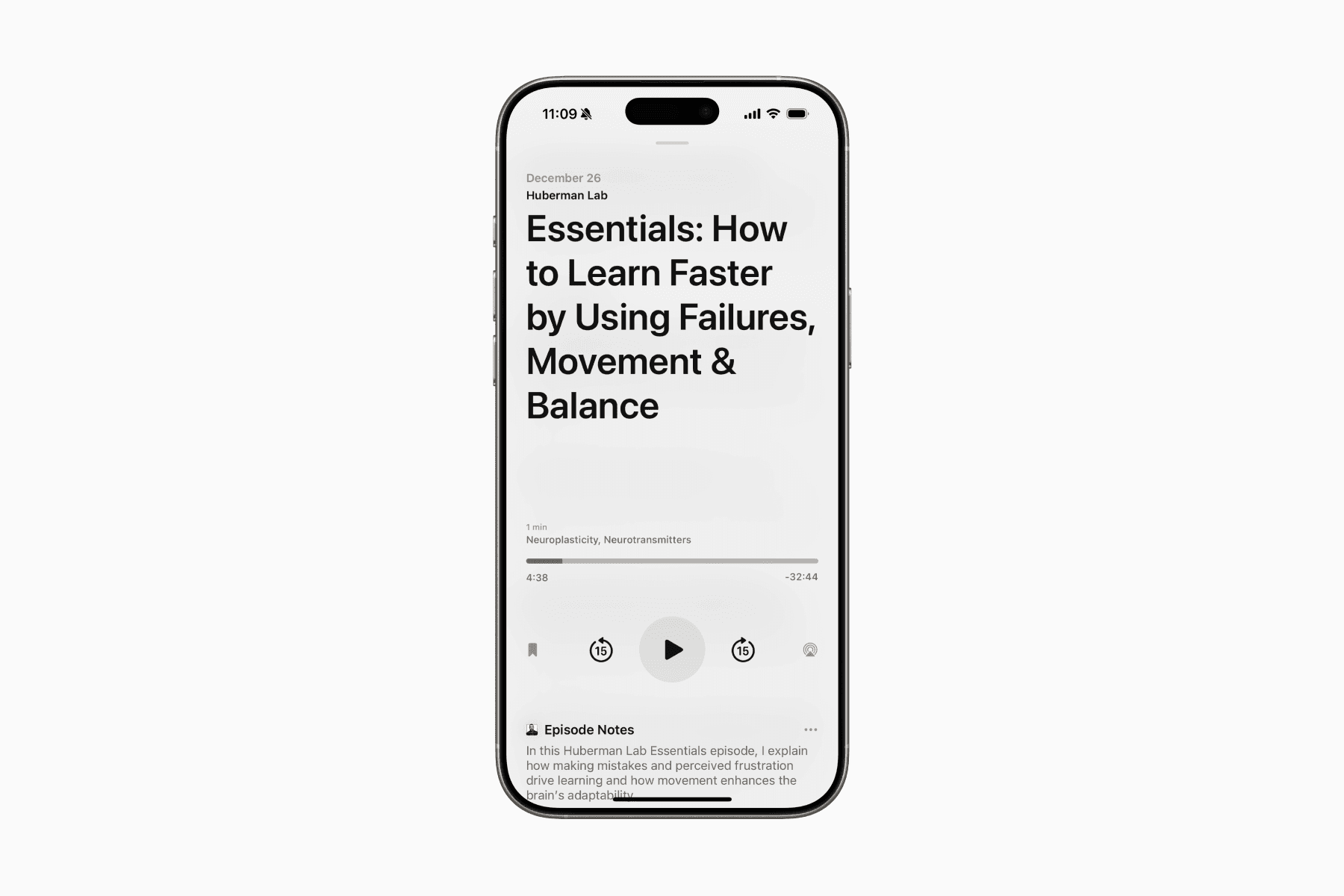 2 phone screens of Neuecast podcast app