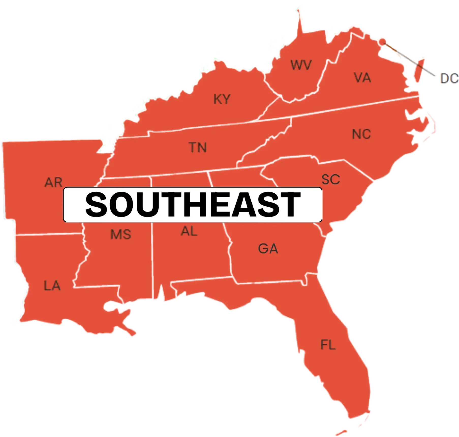 Top Citations Sites SouthEast Region US State