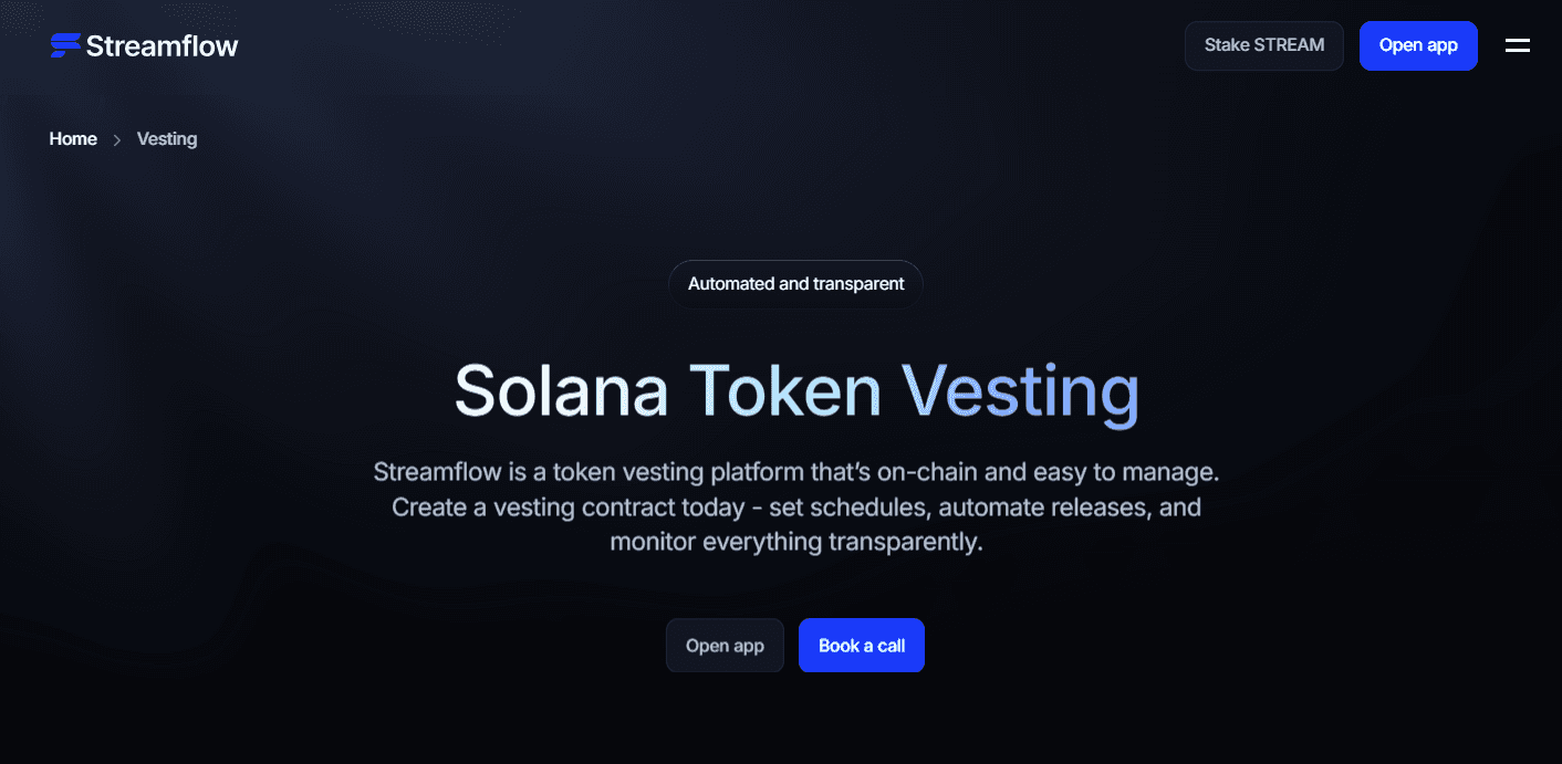 Investor Token Vesting Schedules on Solana