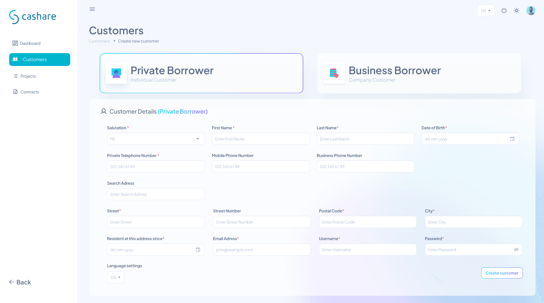 Cashare Agent Portal main dashboard with brokered volume charts and loan status data
