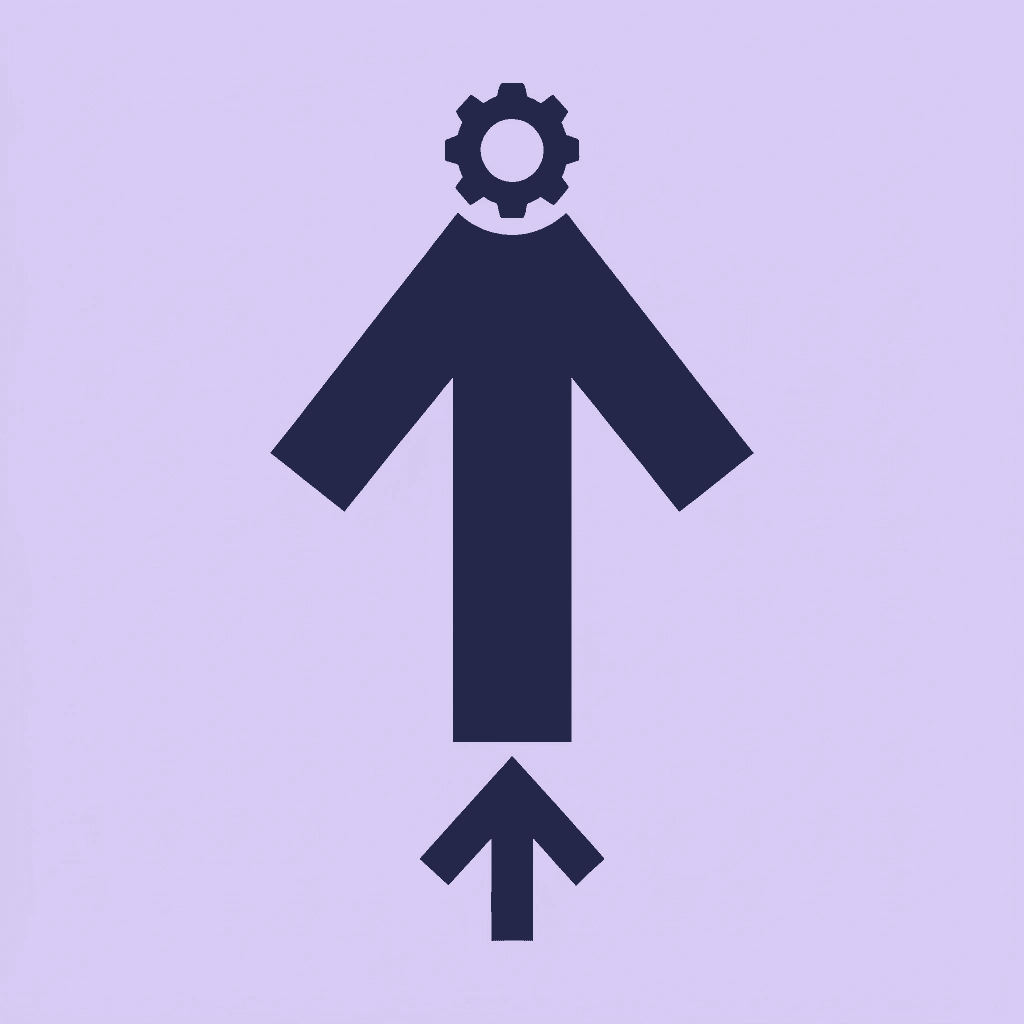 Upward arrow showing performance improvement metric of 67% faster response times