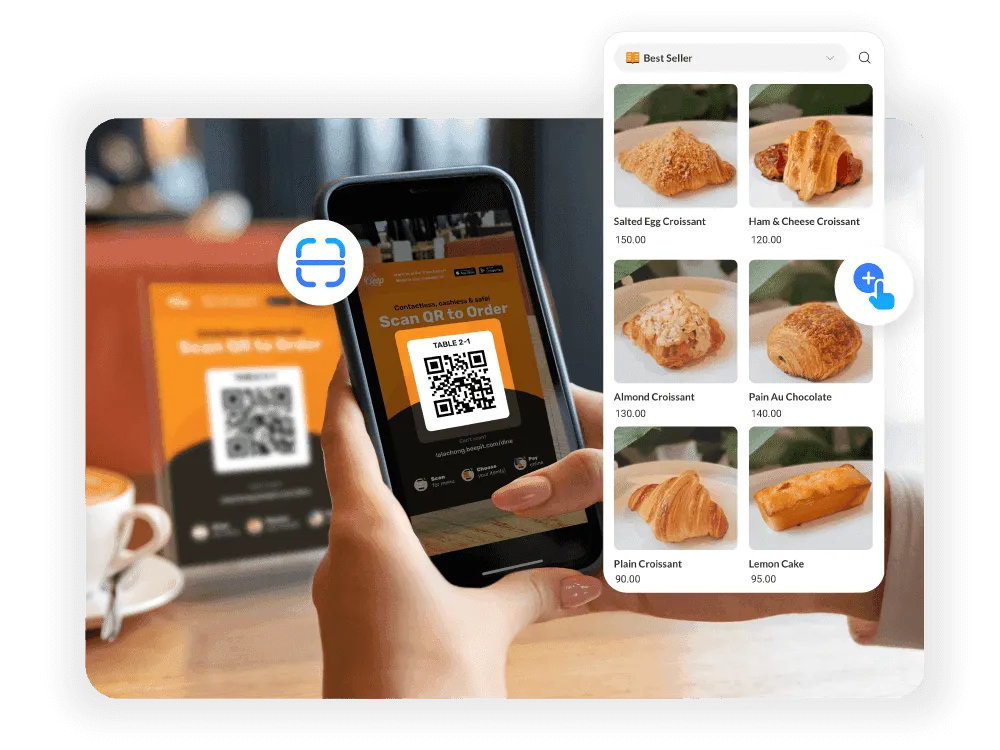 Philippine F&B customer placing contactless orders via QR Order & Pay with StoreHub POS.