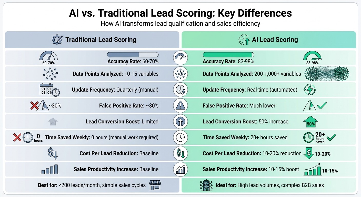 AI vs Traditional Lead Scoring Comparison Chart