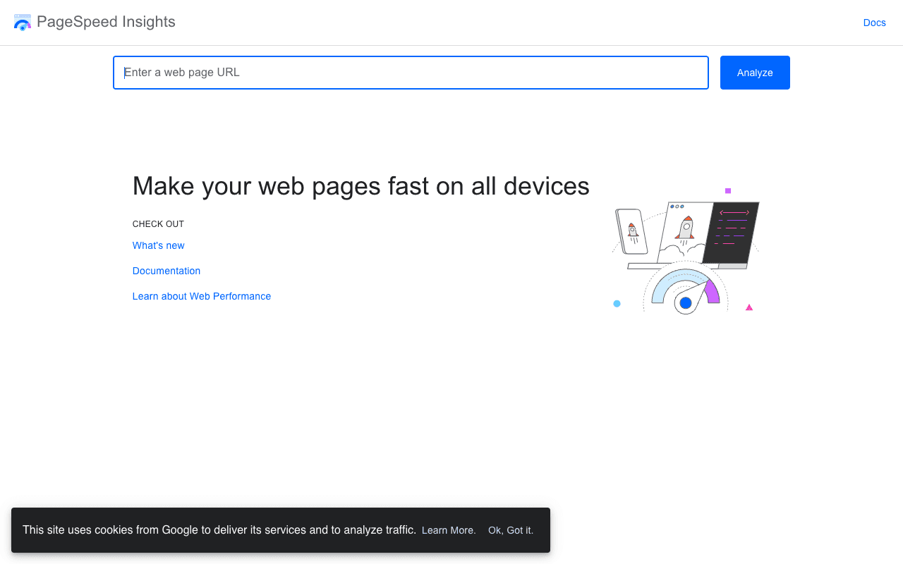 PageSpeed Insights екранна снимка
