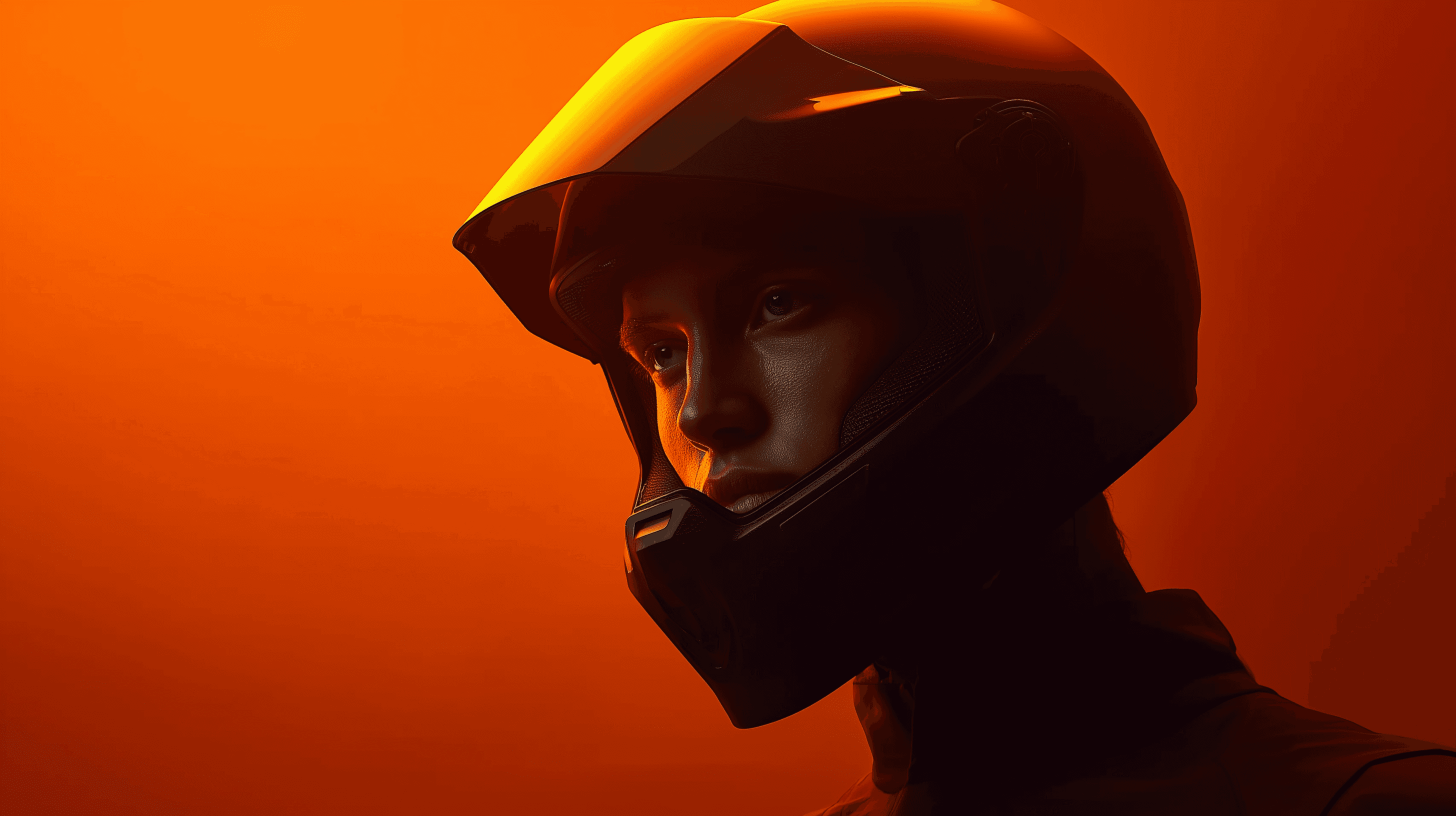 orange red helmet background