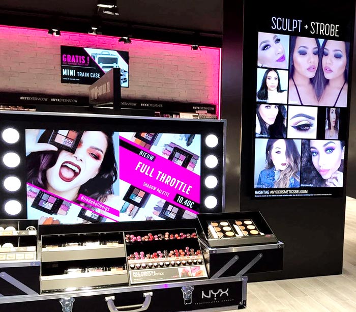 Weezago | Logiciel Affichage Dynamique | Boutiques NYX Professionnal Make Up