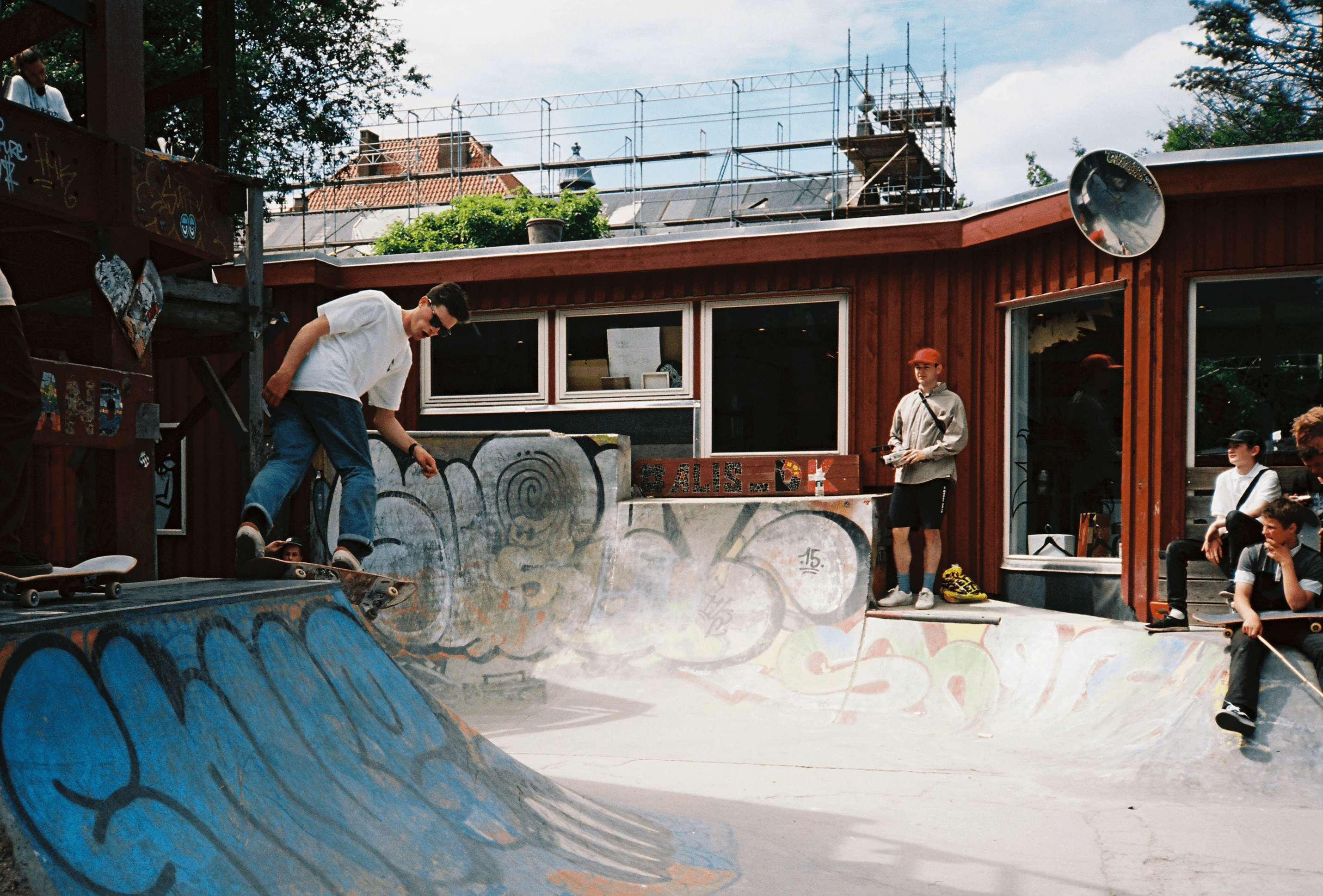 Skateboarding in Christania in copenhagen denmark