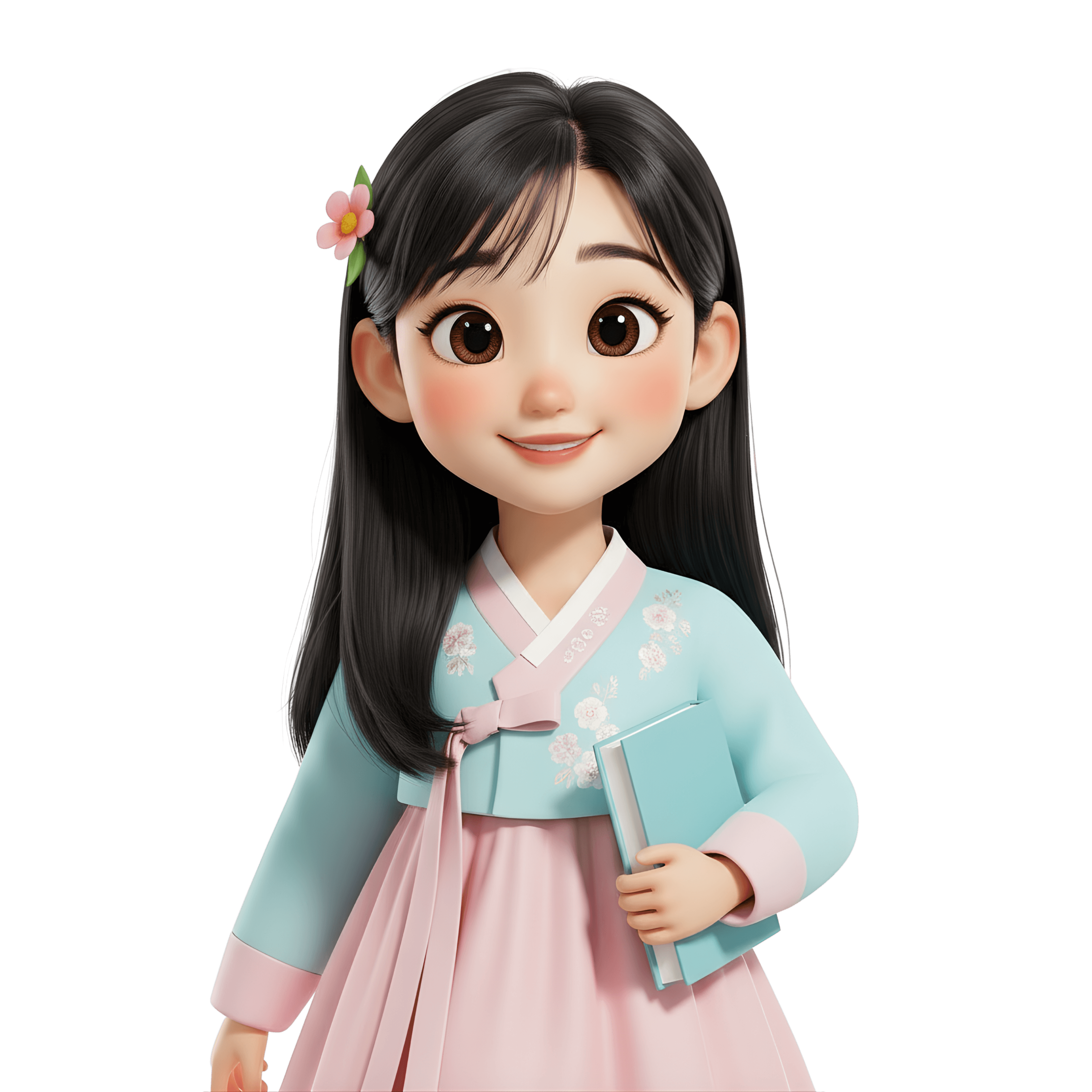 A smilintg girl holding books