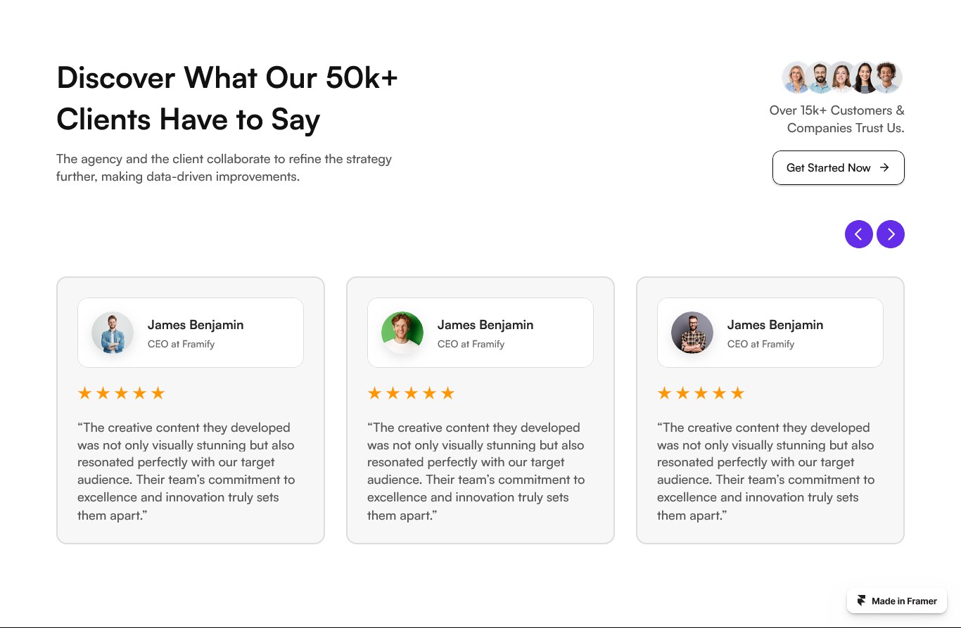 Framer Testimonial Section v17