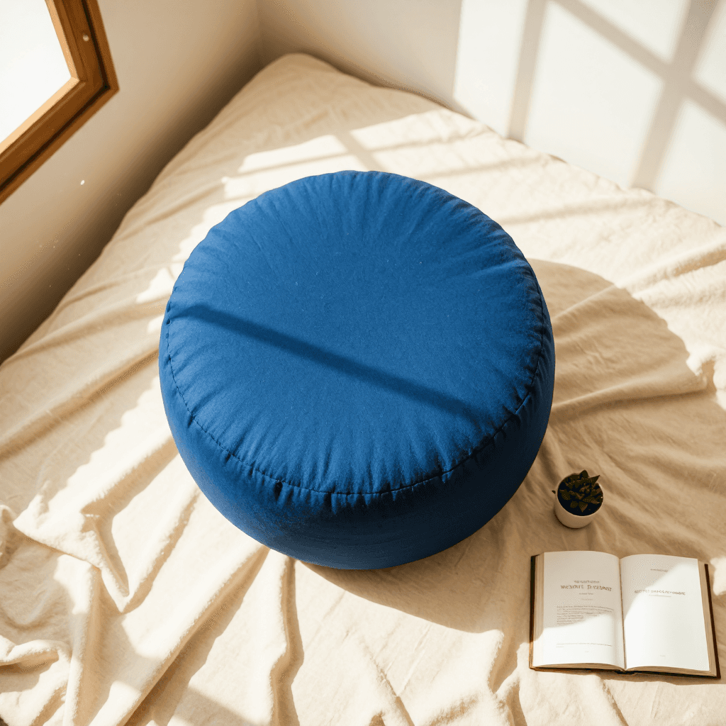 product photography of a cylindrical cushion for support or decoration