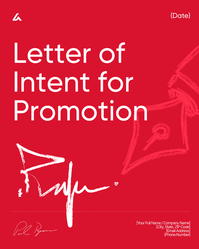 Letter of Intent for Promotion 