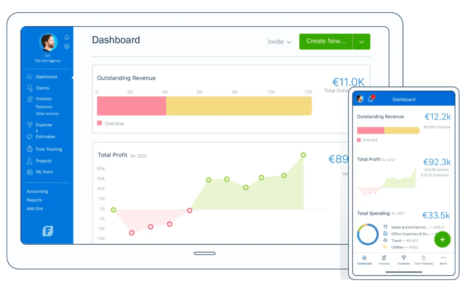 freshbook dashboard overview&nbsp;