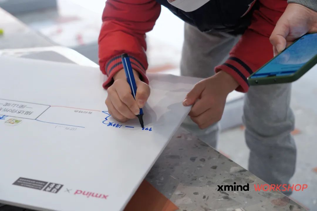 孩子在纸上画图