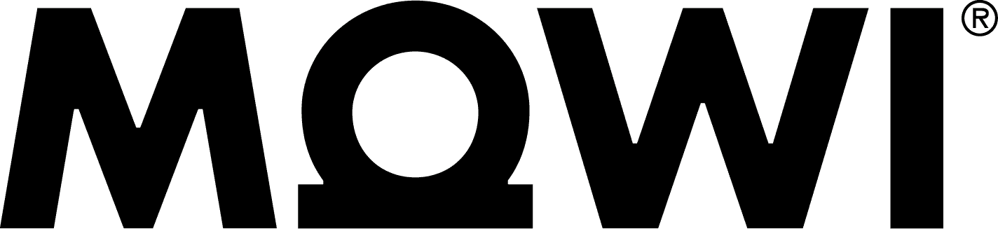 Text logo that reads "MOWI" in a modern, minimalist style.