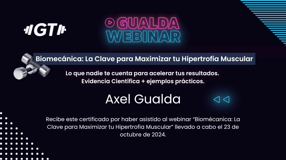 certificado webinar biomecanica