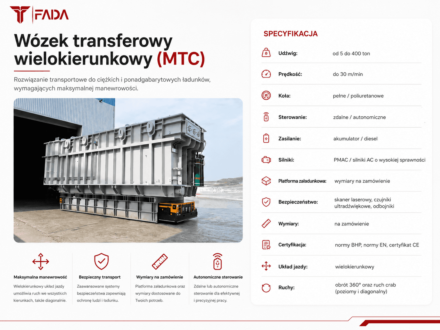 FADA MTC — wózek transferowy wielokierunkowy