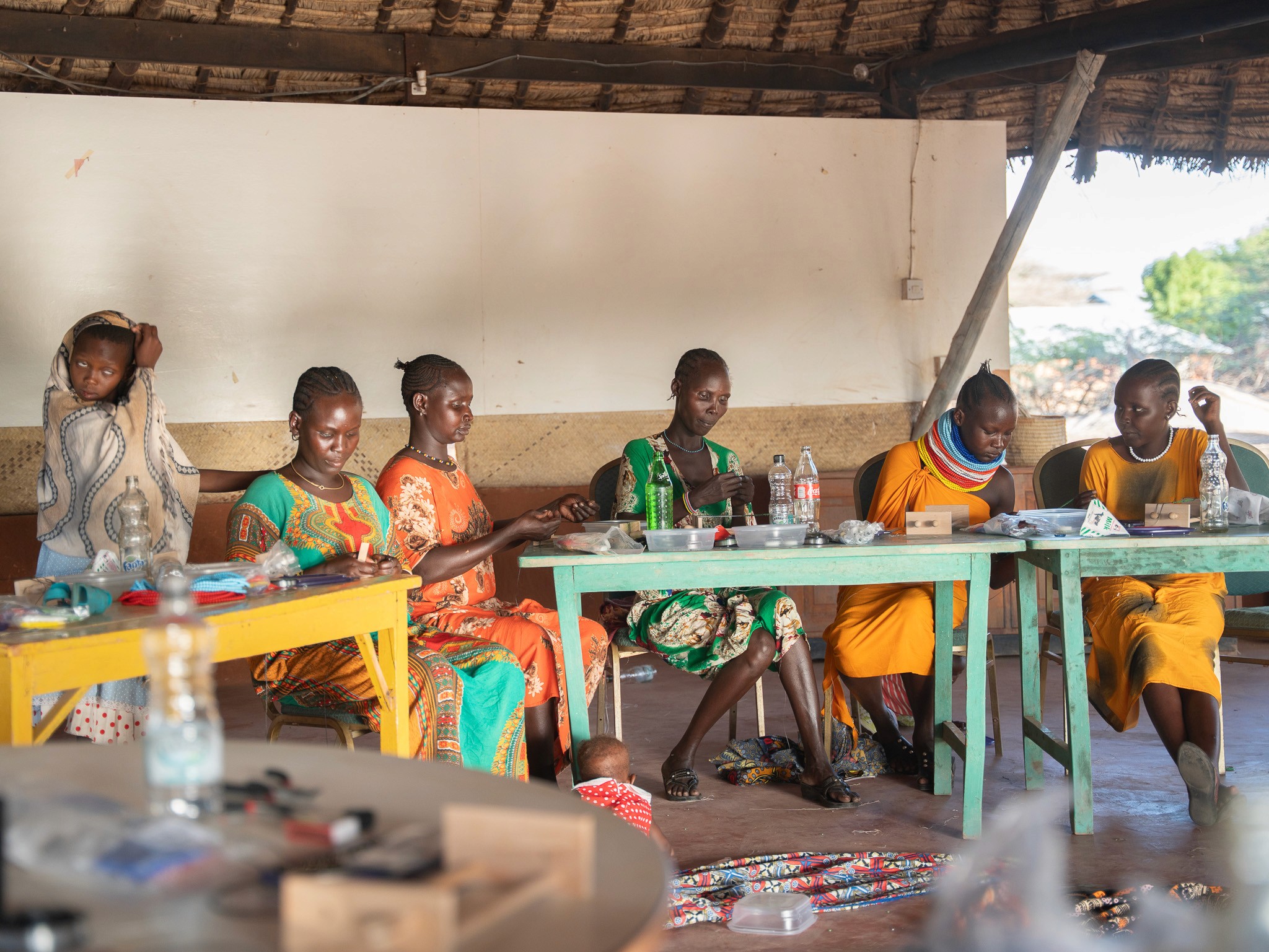 a black and white living room with a large tv
