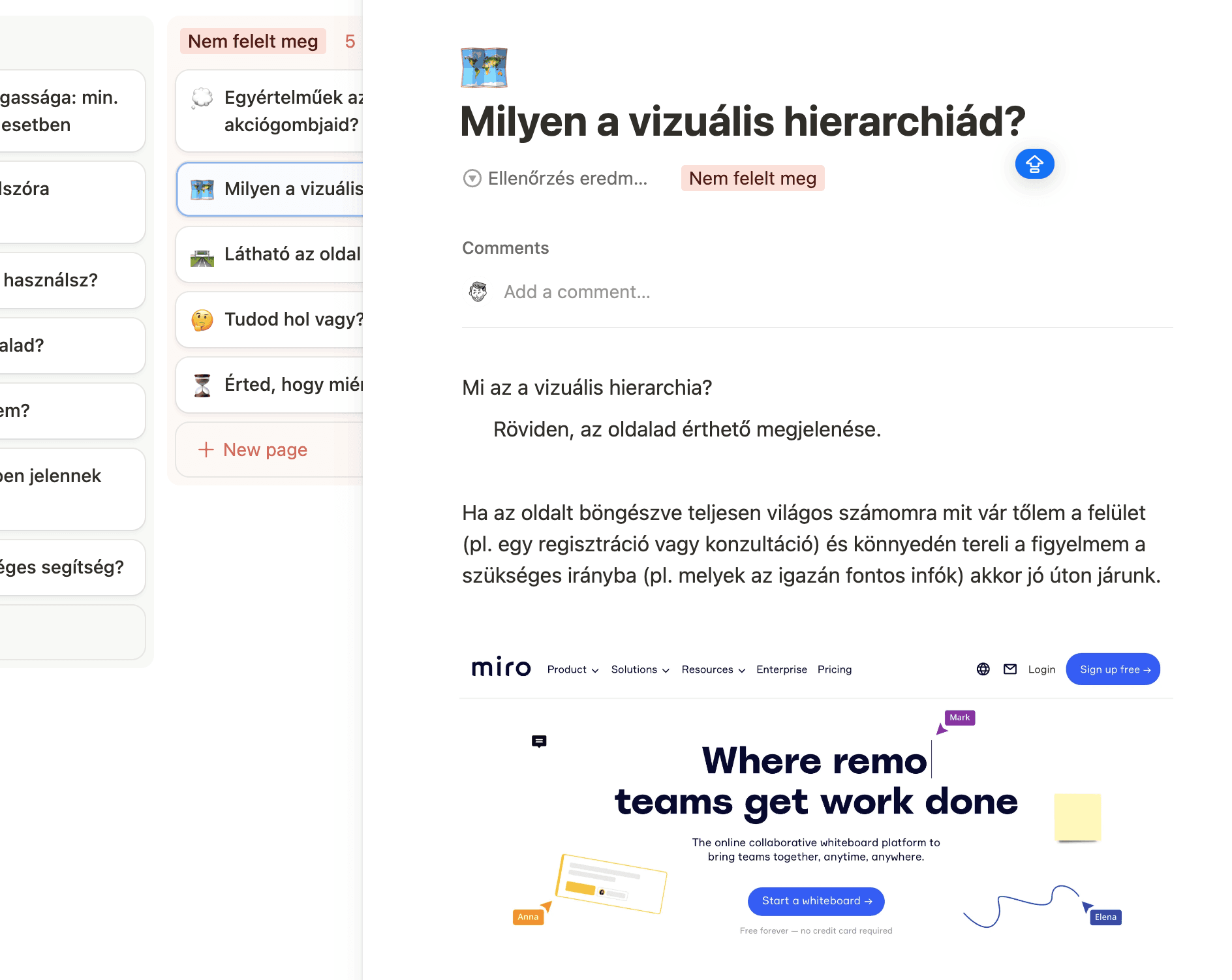 A weboldal érthetőségének vizsgálata felhasználóbarát, azaz UX szemmel.