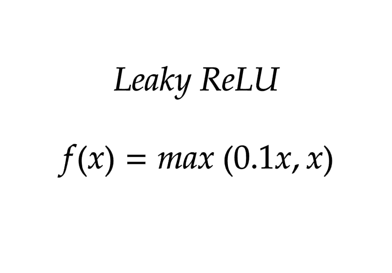 Leaky ReLU formula