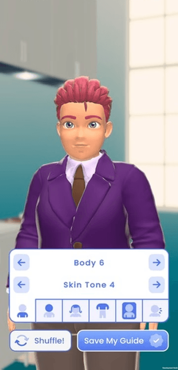 LiFT avatar customization screen