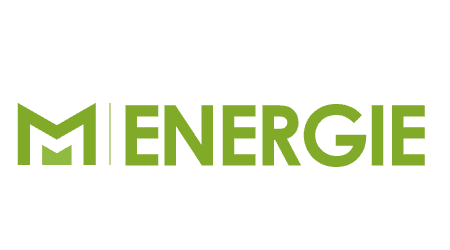 Logo featuring the word "ENERGY" in bold, modern font, with a green color scheme on a blue background.