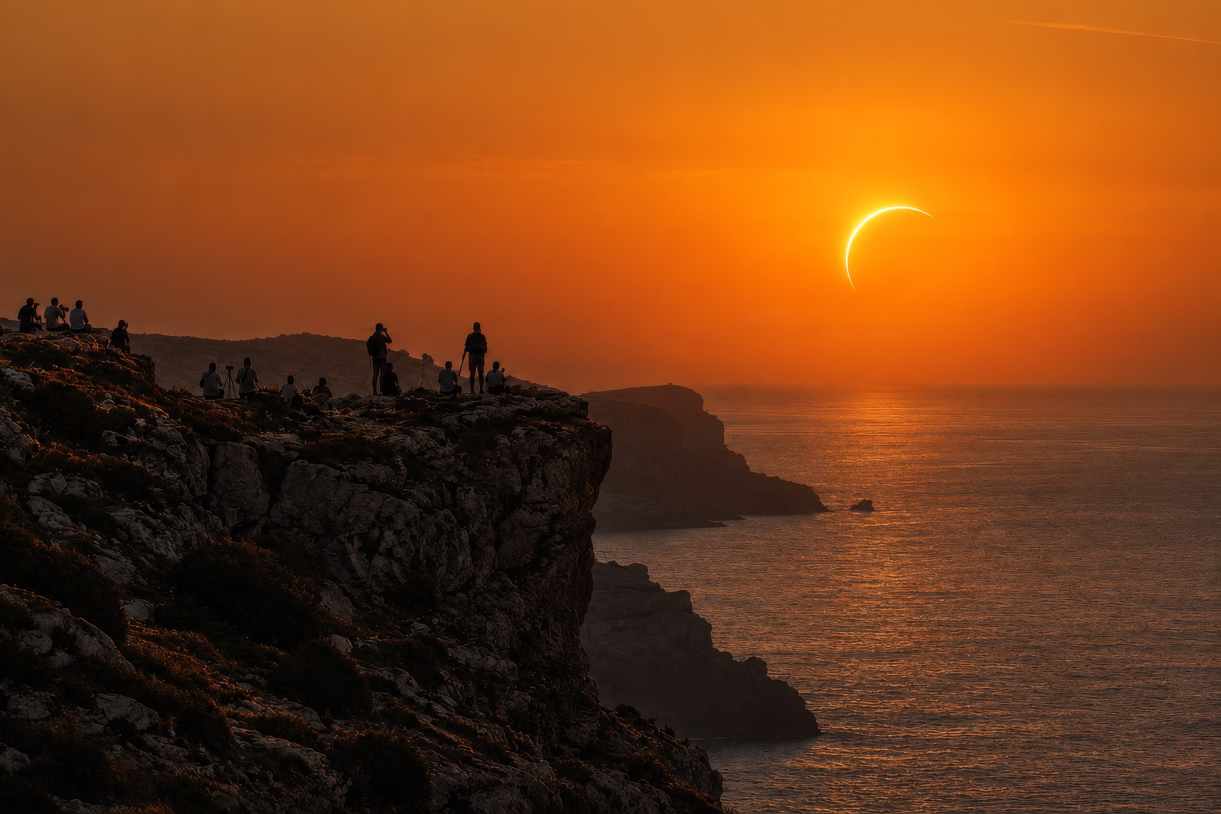 Eclipse solar sobre la costa de Mallorca, Islas Baleares