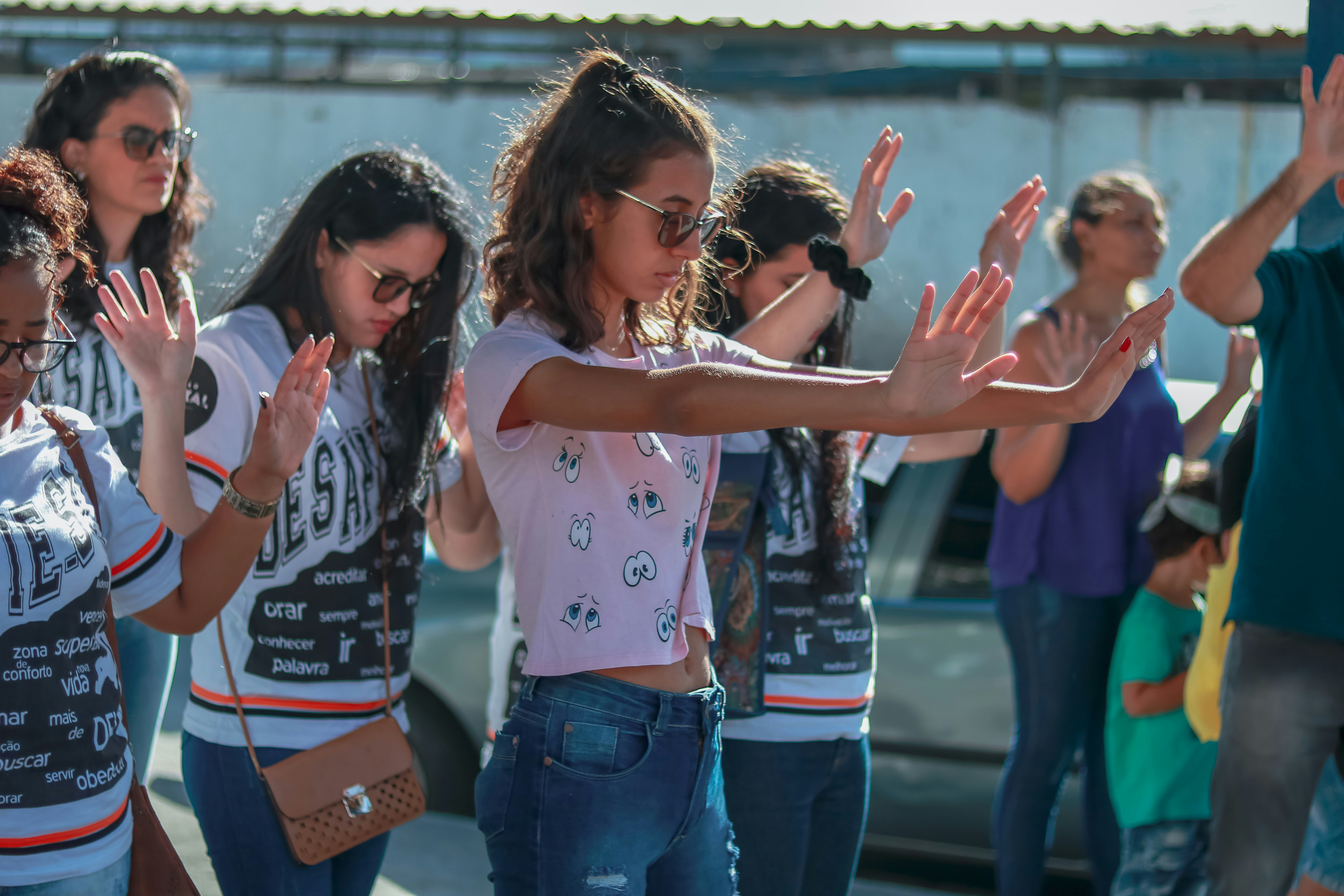 group of women praising